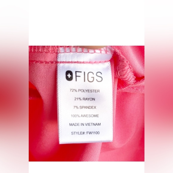 Figs Casma Neon Pink  Scrub Top Size L - Picture 3 of 5